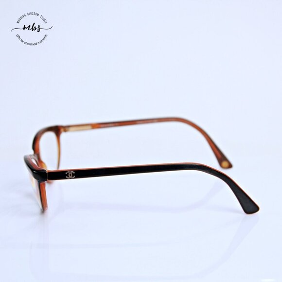 Chanel Cat Eye Vintage Eyeglasses Frame Black Brown Gold 50-17-140 - Picture 4 of 13